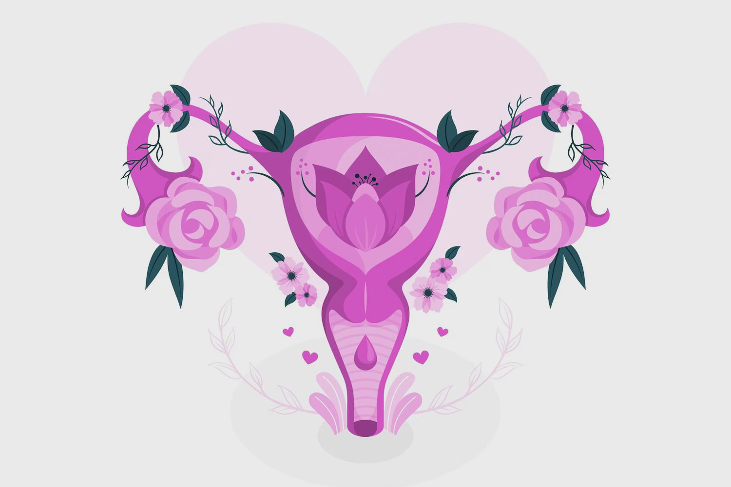 Shape of Uterus made with Flowers