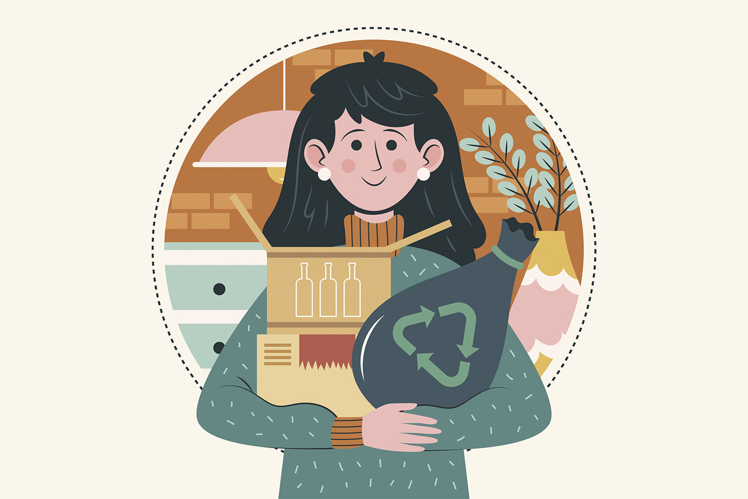 women carrying reuseable bags and stuffs