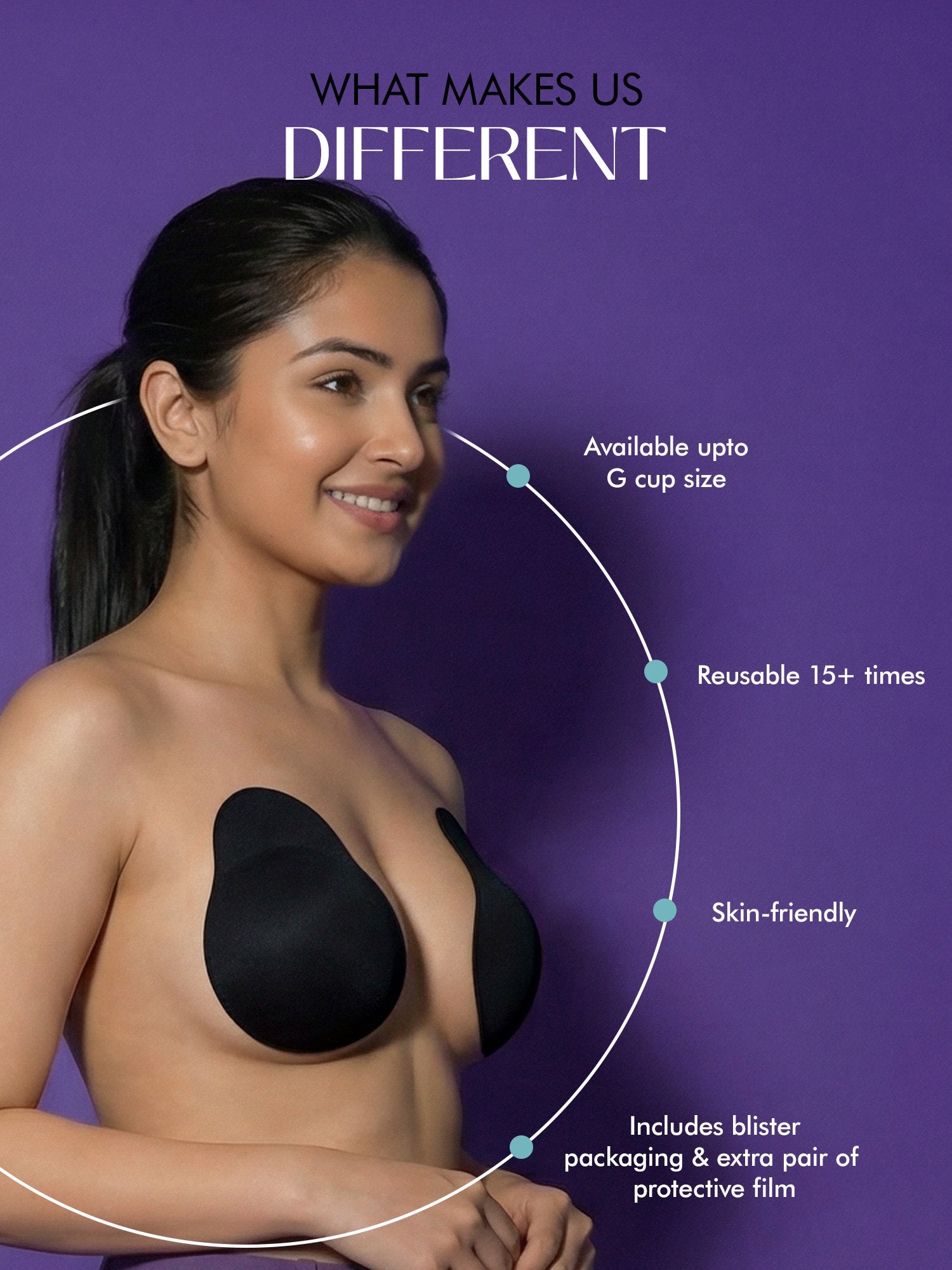 Reusable Breast Lift Cups - black - F-G