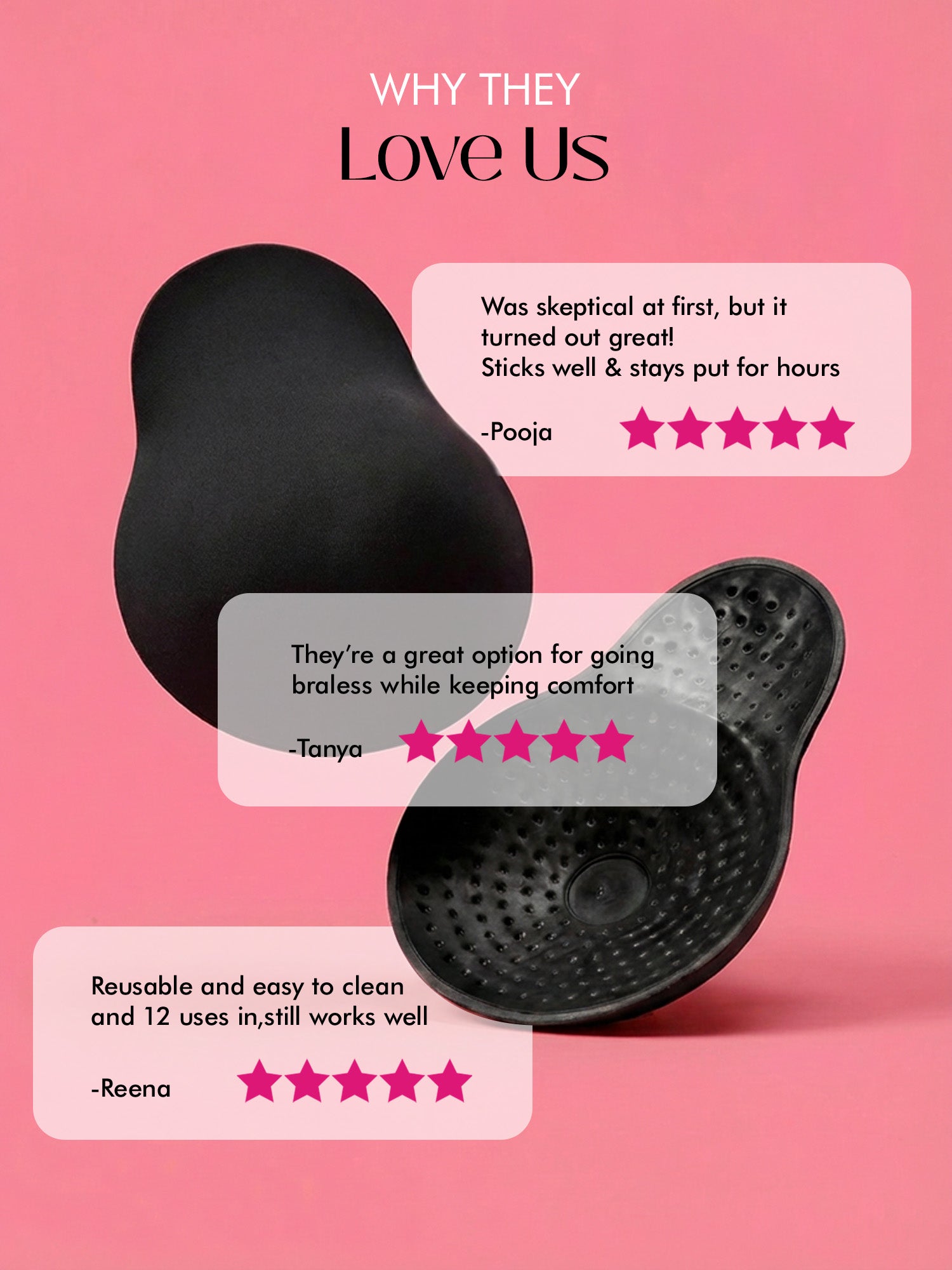 Reusable Breast Lift Cups - black - DD-E