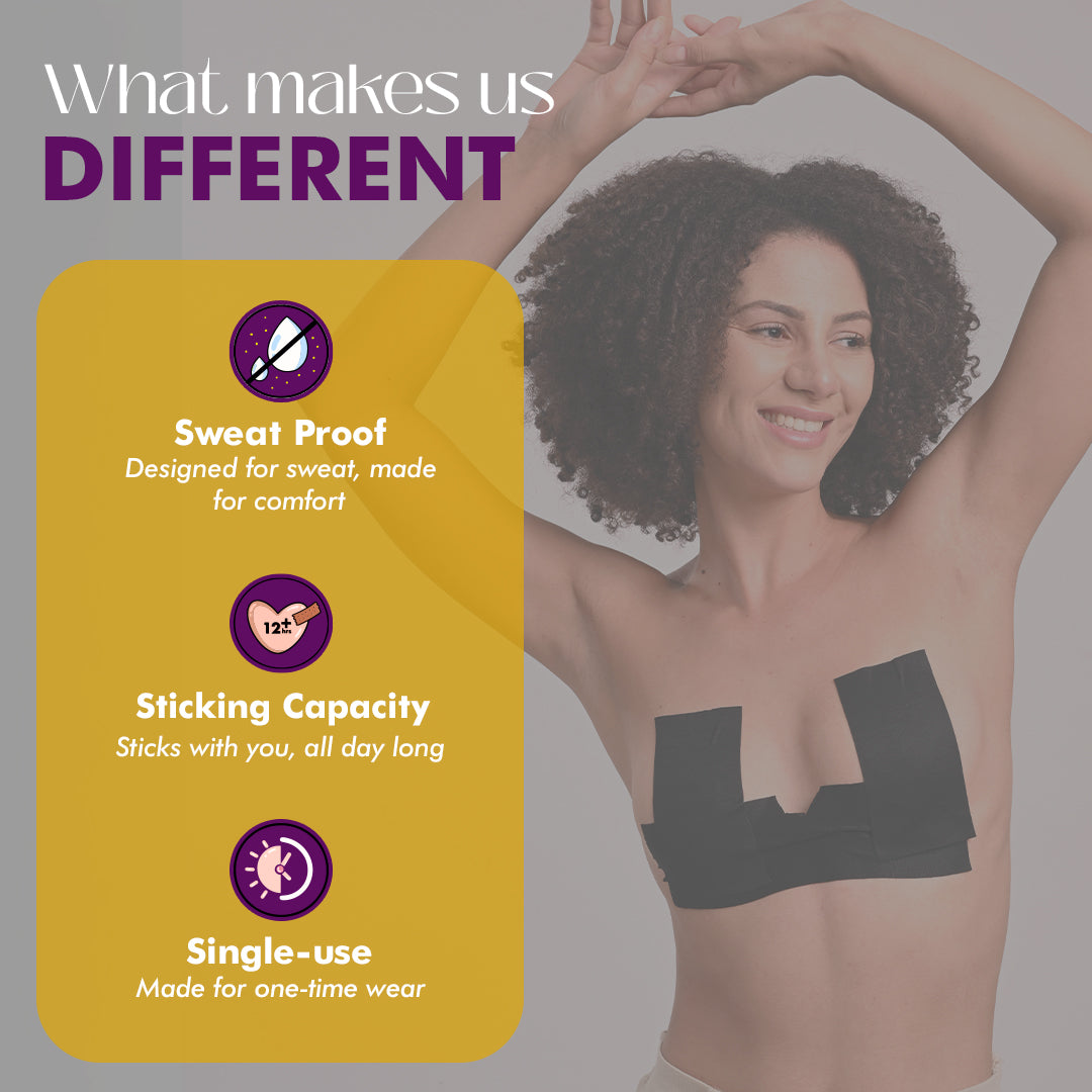 MUQU Reusable Silicone Nipple Covers - Pasties & Breast Lift Tape, Invisible Under Clothing For Backless Dresses MUQU Reusable Silicone Nipple Covers - Pasties & Breast Lift Tape, Invisible Under Clothing For Backless Dresses