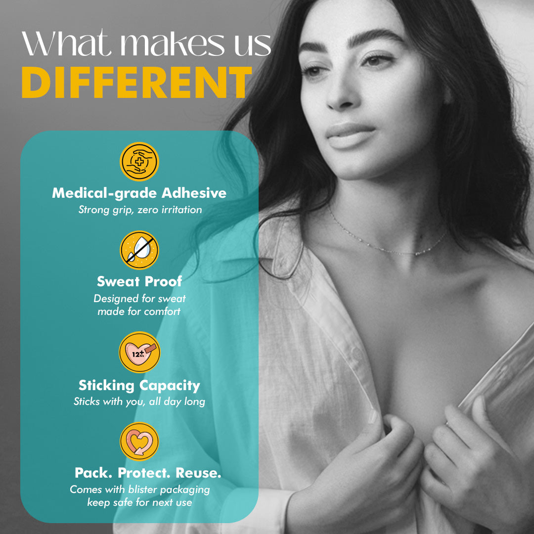 Breast Lift Tape &amp; Nipple Pasties X Reusable Nipple Cover