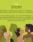 Promotional graphic for PINQ POLKA with text and silhouettes of women on a green background